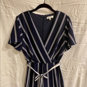 Blue striped jumpsuit